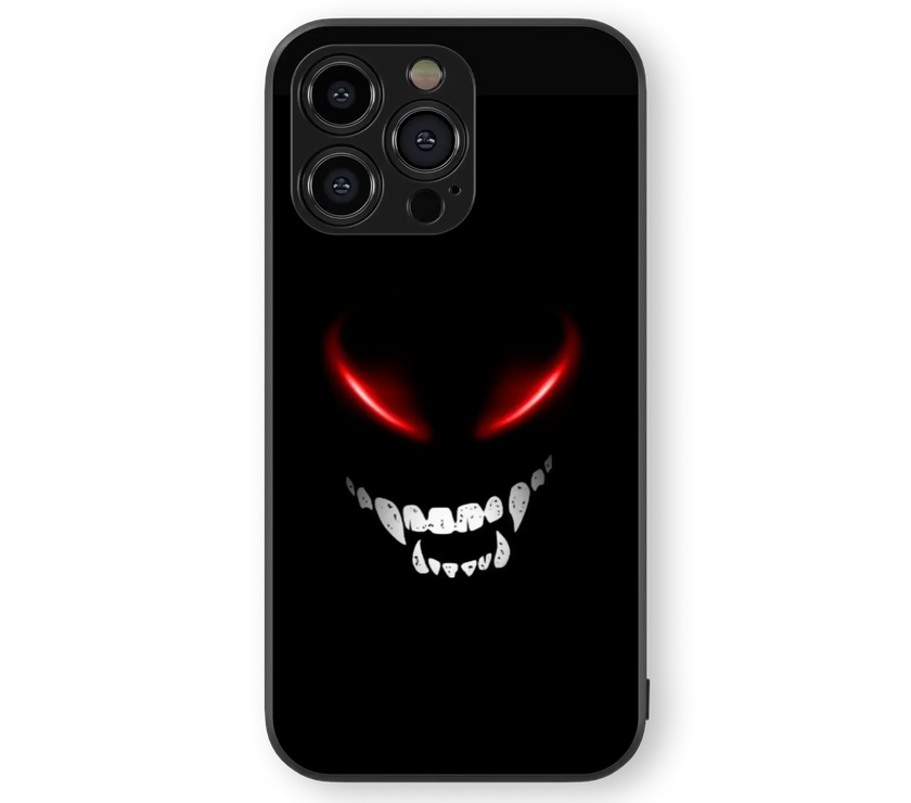 Menacing Red Eyes Glass Mobile Cover | Midnight Series | Premium Glass Back Case