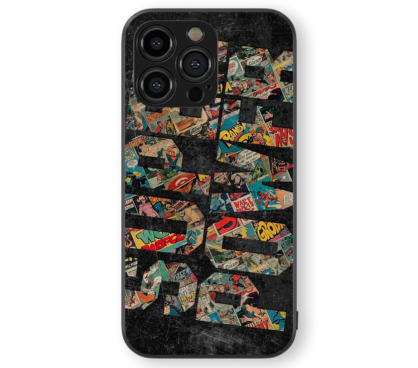 Retro Superhero Vibes Premium Glass Mobile Cover