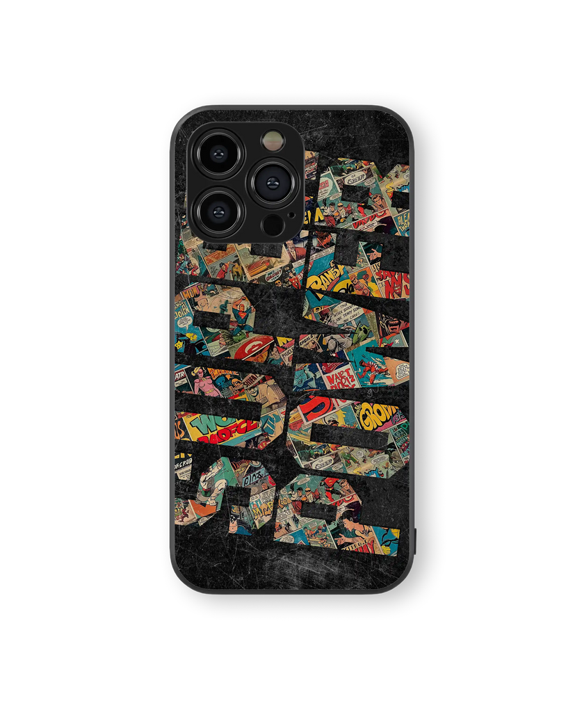 Retro Superhero Vibes Premium Glass Mobile Cover