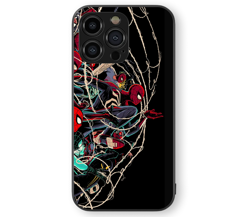 Superhero Action Glass Mobile Cover | Dynamic Hero Clash Series | Premium Glass Back Case