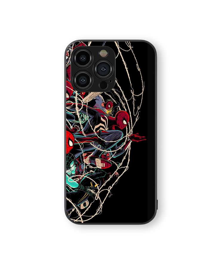 Superhero Action Glass Mobile Cover | Dynamic Hero Clash Series | Premium Glass Back Case