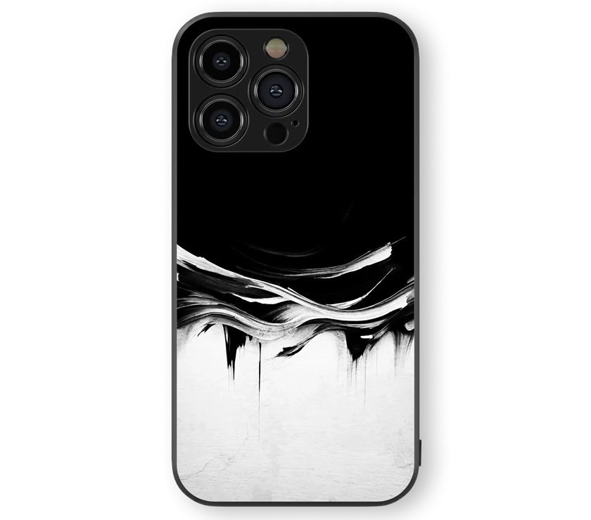 Abstract Art Glass Mobile Cover | Monochrome Series | Premium Glass Back Case