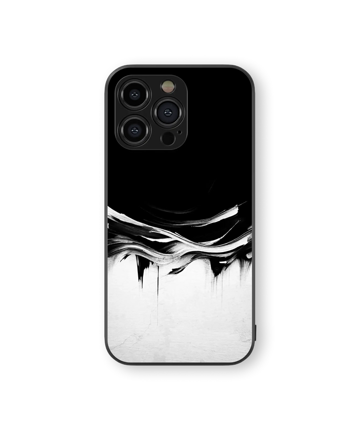 Abstract Art Glass Mobile Cover | Monochrome Series | Premium Glass Back Case