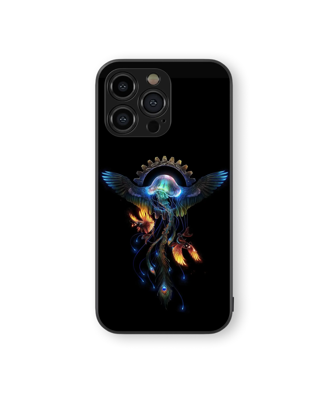 Mystic Phoenix Glass Mobile Cover | Luminous Art Series | Premium Glass Back Case
