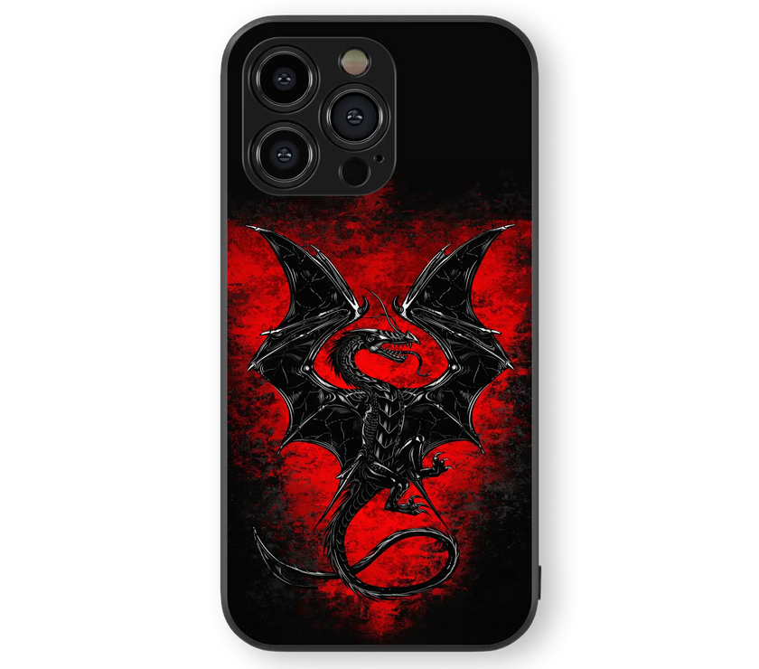 Fiery Dragon Glass Mobile Cover | Mythic Blaze Series | Premium Glass Back Case
