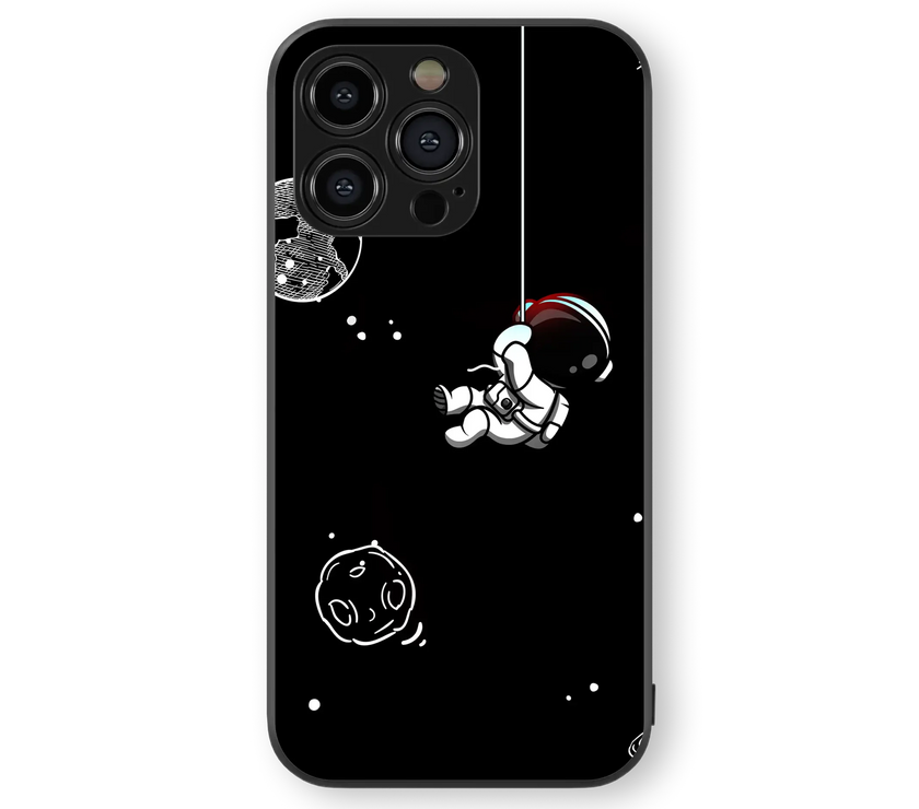 Astronaut Adventure Glass Mobile Cover | Cosmic Series | Premium Glass Back Case