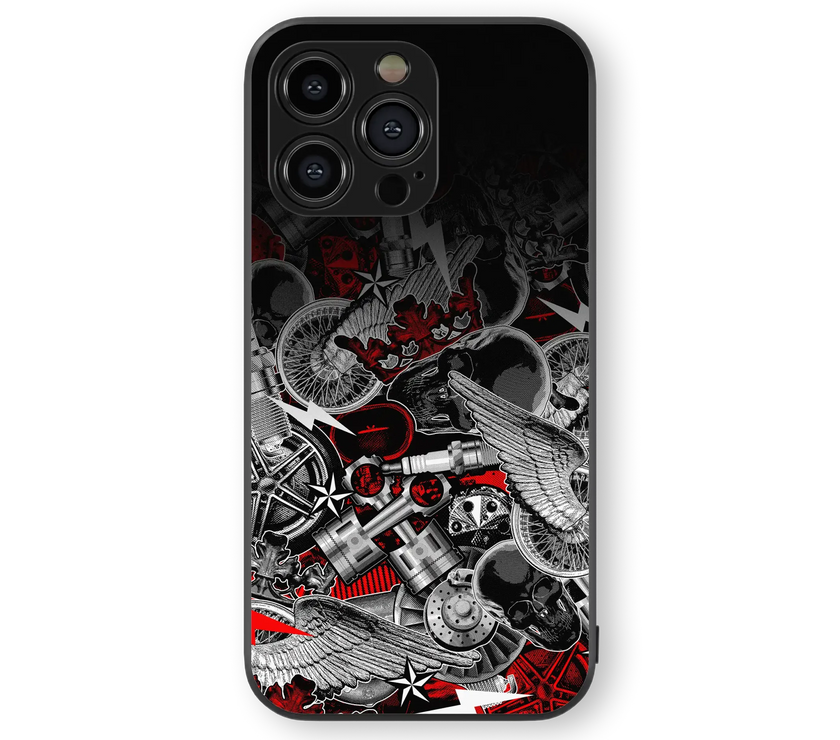 Mechanical Dragon Glass Mobile Cover | Mythical & Industrial Series | Premium Glass Back Case