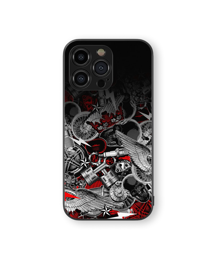 Mechanical Dragon Glass Mobile Cover | Mythical & Industrial Series | Premium Glass Back Case