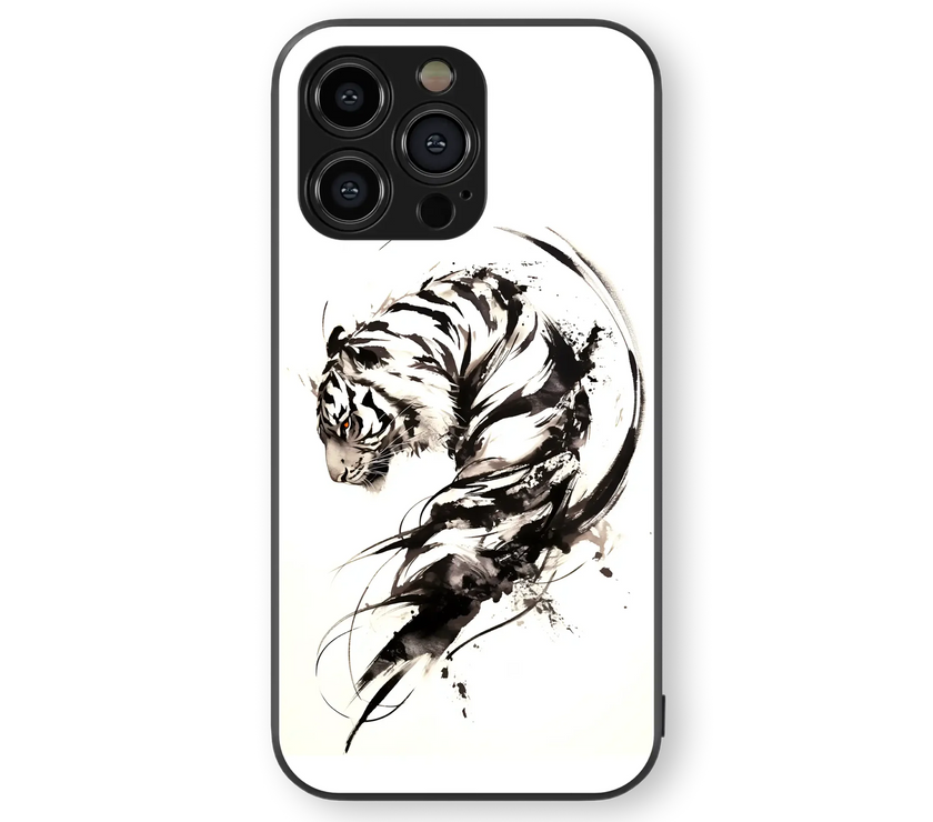 Dynamic Tiger Stripes | Ink Art Series | Premium Glass Back Case