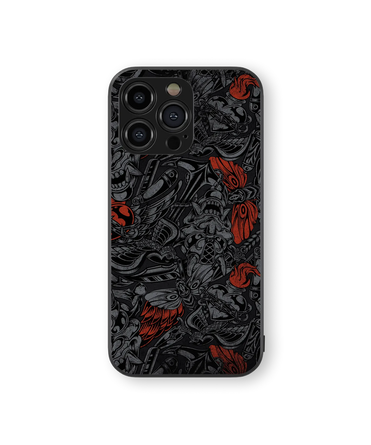 Monochrome Monster Art Glass Mobile Cover | Midnight Series | Premium Glass Back Case
