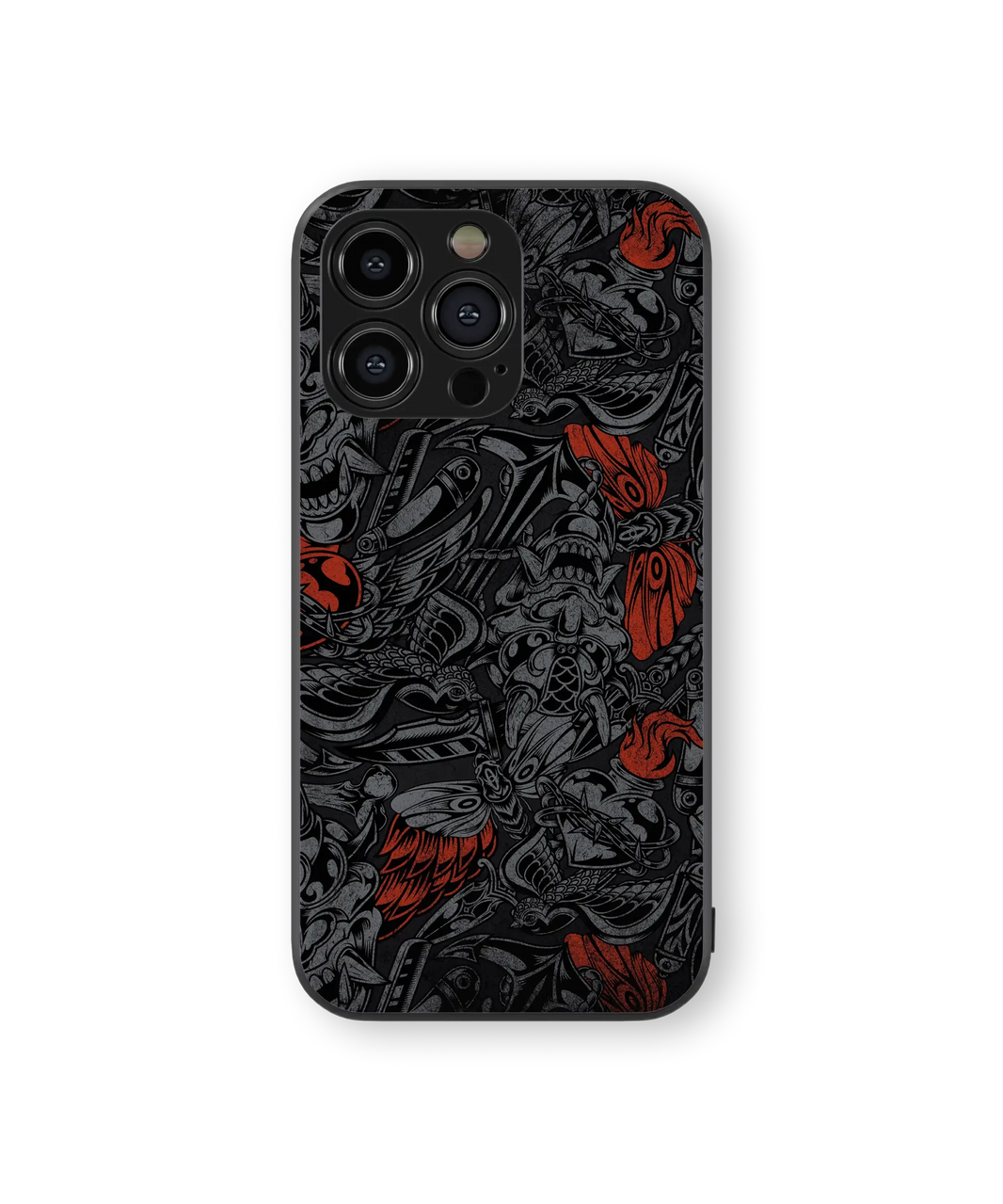 Monochrome Monster Art Glass Mobile Cover | Midnight Series | Premium Glass Back Case