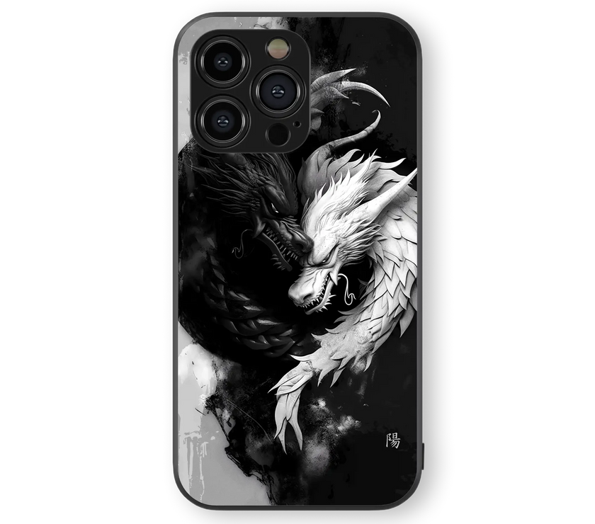 Yin Yang Dragons | Mythical Beasts Series | Premium Glass Back Case