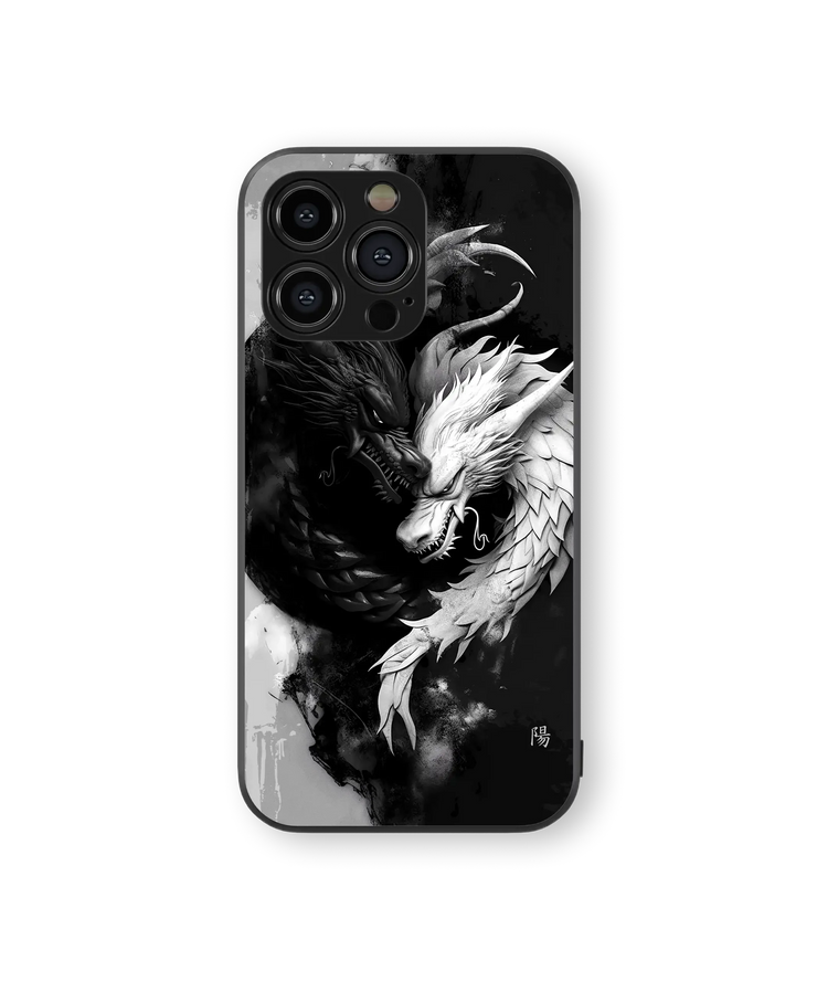 Yin Yang Dragons | Mythical Beasts Series | Premium Glass Back Case