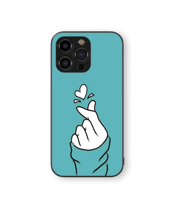 Heart Gesture | Minimalistic Love Series | Premium Glass Back Case