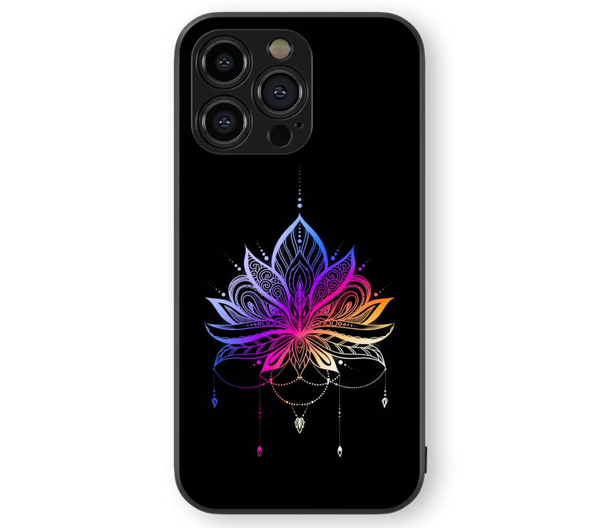 Radiant Lotus Glass Mobile Cover | Bohemian Series | Premium Glass Back Case