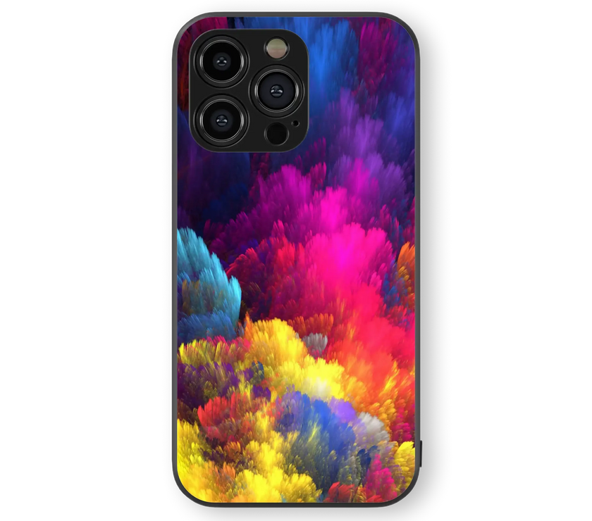 Explosion of Colors Glass Mobile Cover | Artistic Spectrum Series | Premium Glass Back Case