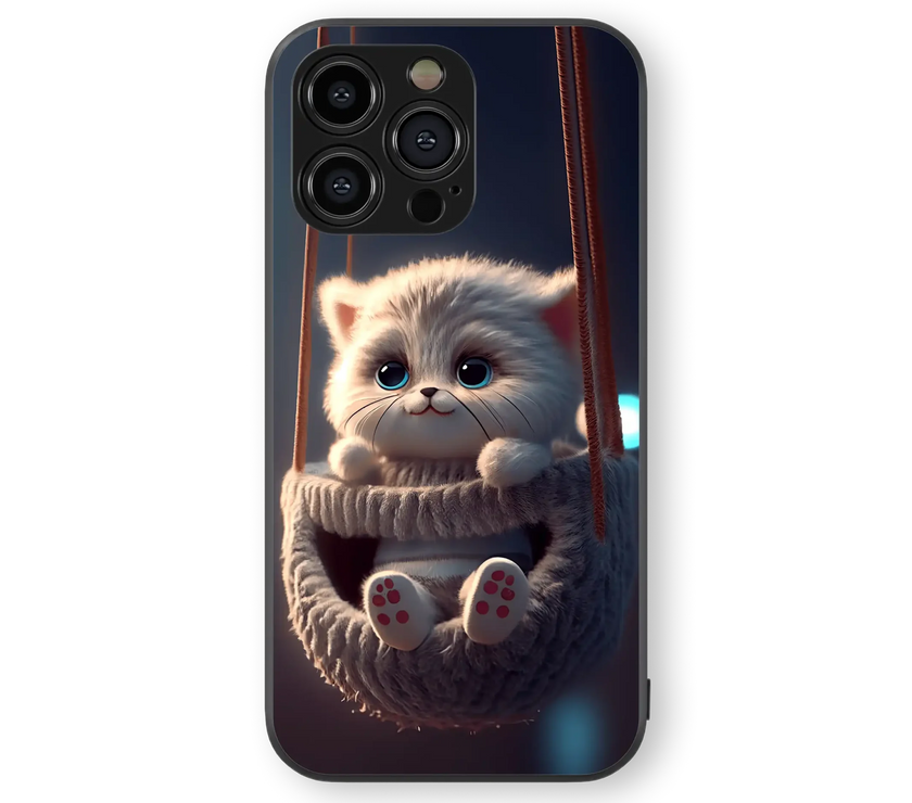 Adorable Kitten in Hammock | Cute Series | Premium Glass Back Case