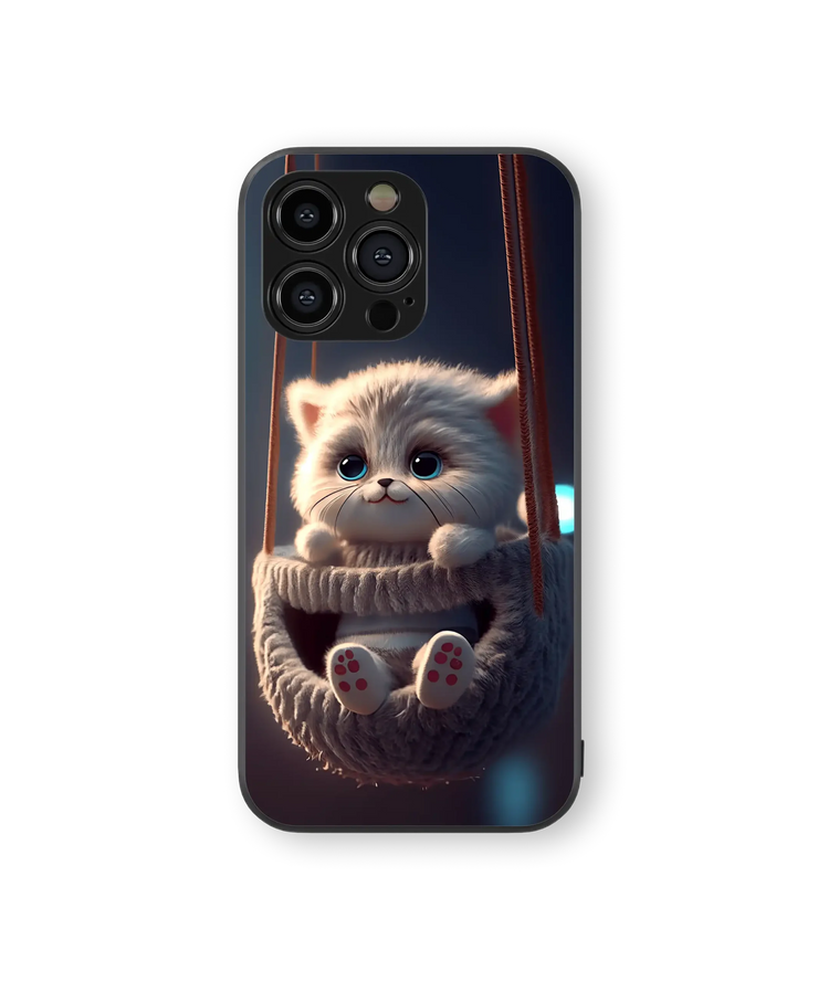 Adorable Kitten in Hammock | Cute Series | Premium Glass Back Case