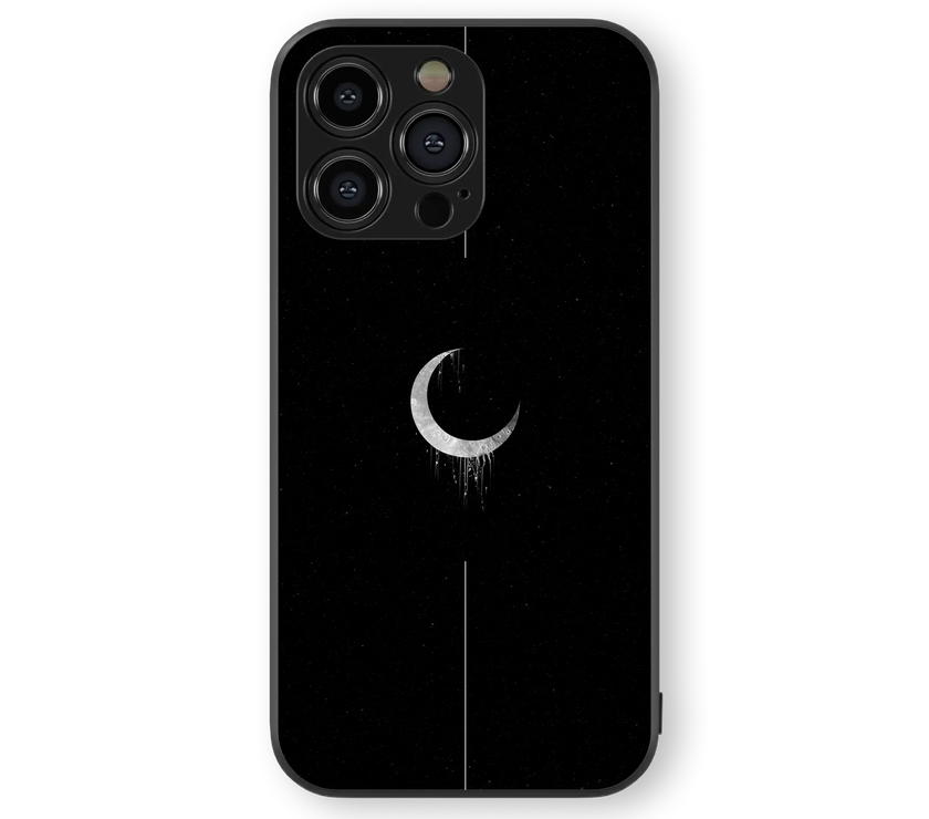 Celestial Crescent Moon | Cosmic Night Sky | Premium Glass Back Case