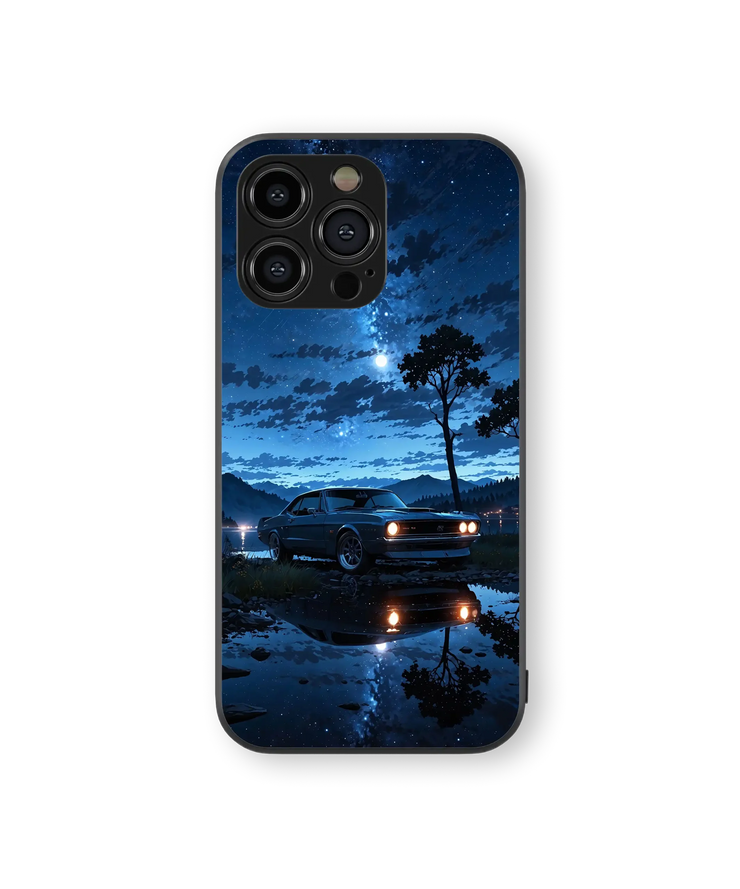 Nocturnal Drive | Vintage Car Night Sky | Premium Glass Back Case