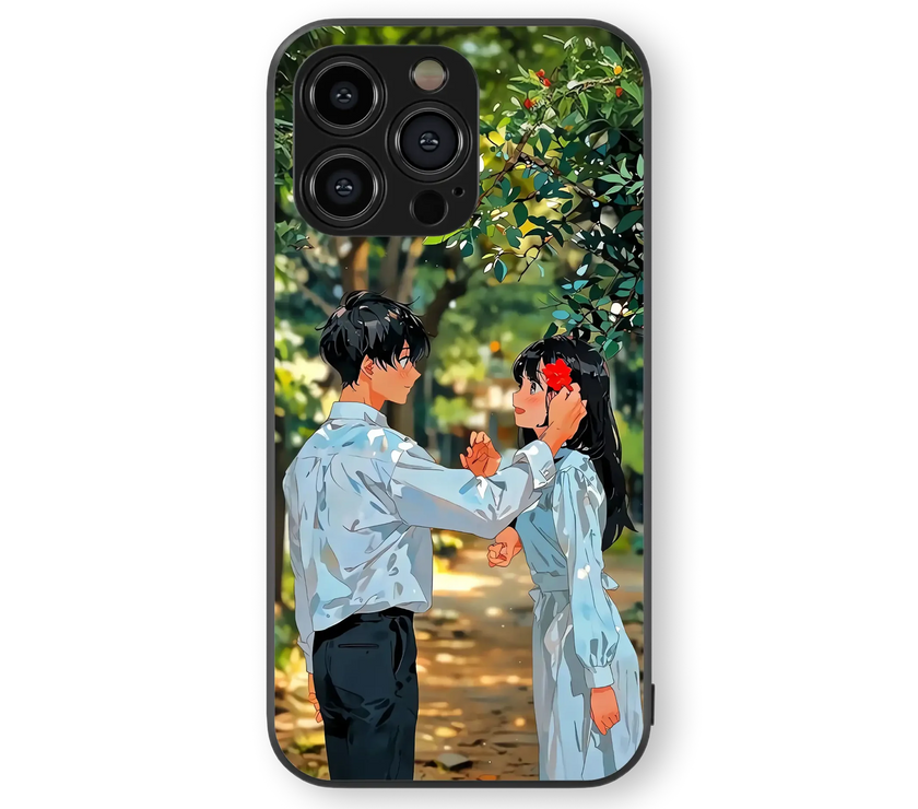 Romantic Anime Scene | Sakura Blossom Series | Premium Glass Back Case