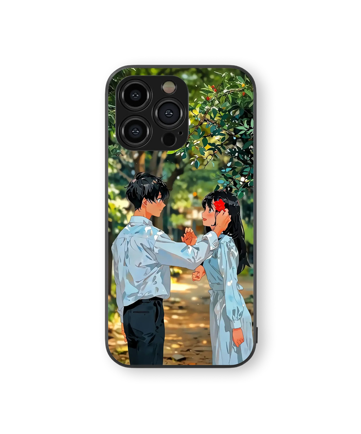 Romantic Anime Scene | Sakura Blossom Series | Premium Glass Back Case