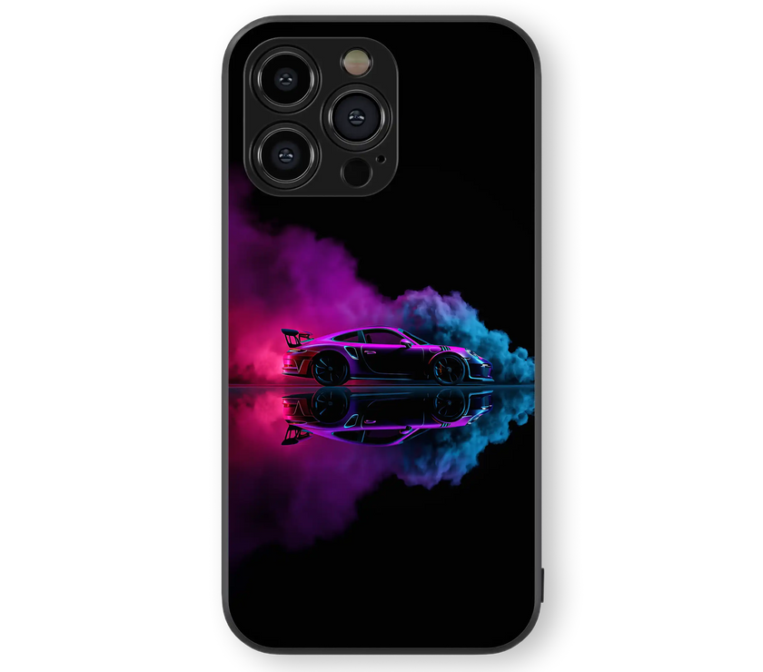Moody Car Space Premium Glass Mobile Cover