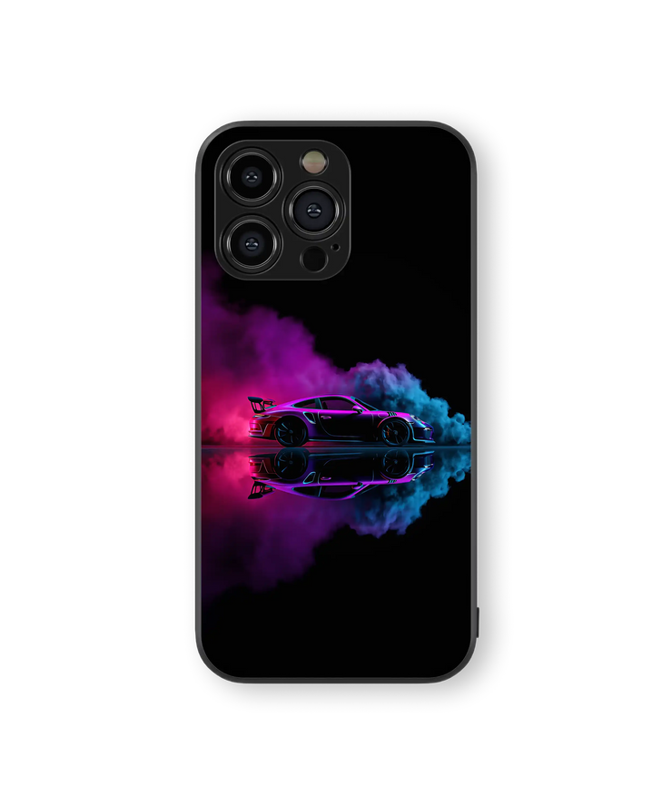Moody Car Space Premium Glass Mobile Cover