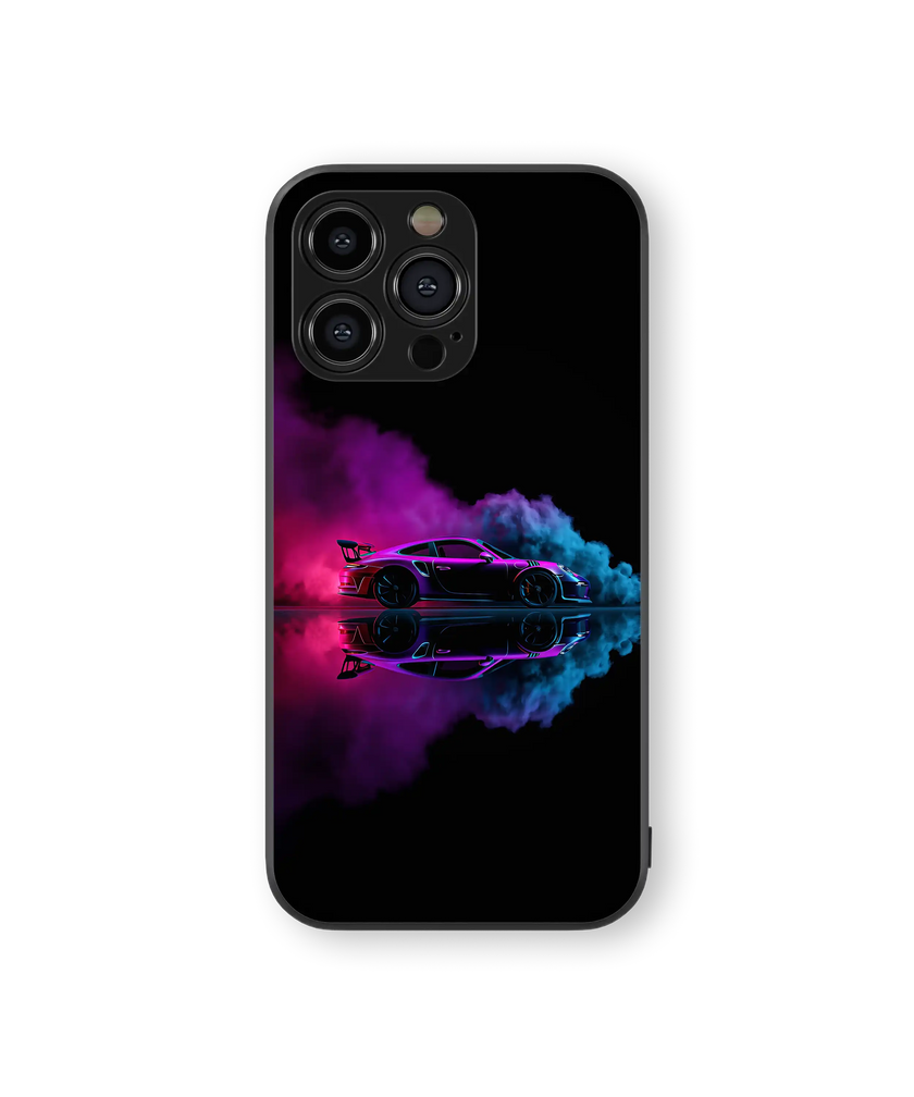 Moody Car Space Premium Glass Mobile Cover