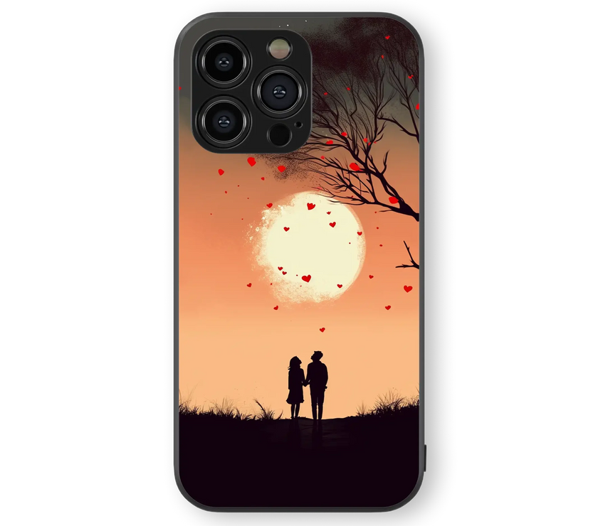 Romantic Sunset | Love Silhouette Series | Premium Glass Back Case
