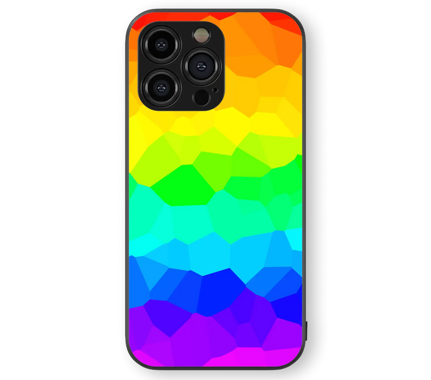 Vibrant Geometric Spectrum | Color Prism Series | Premium Glass Back Case