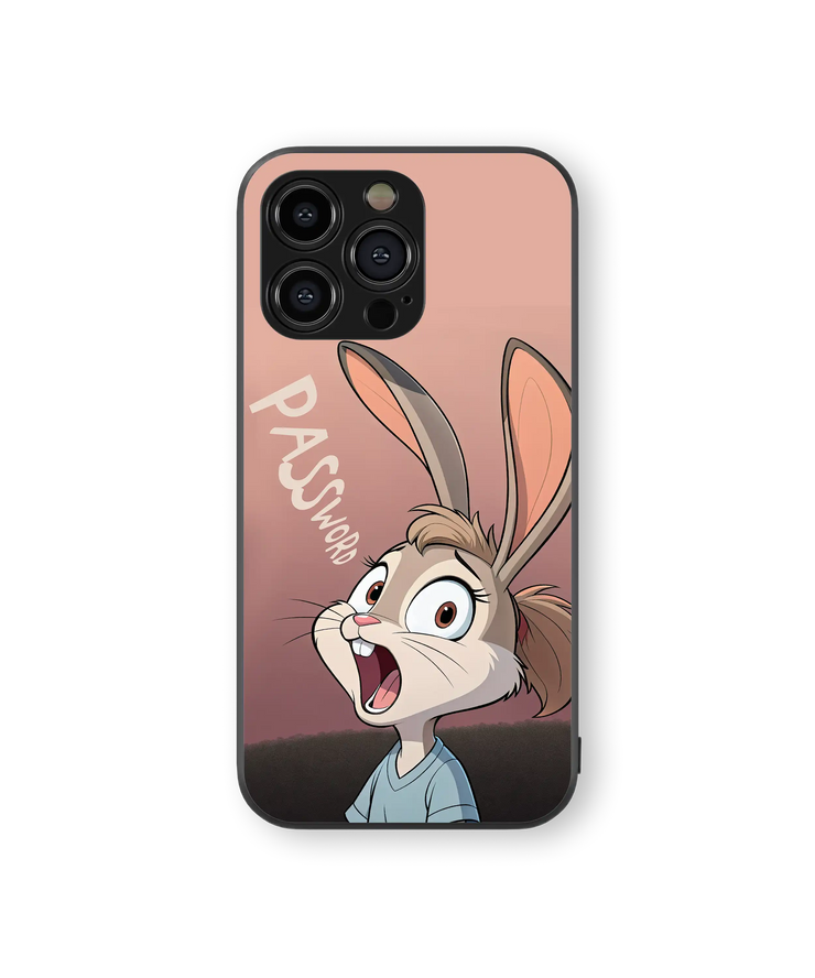 Cute Bunny Surprise Premium Glass Mobile Cover