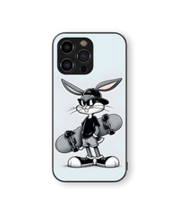 Skater Bunny Cartoon | Cool & Hip Series | Premium Glass Back Case