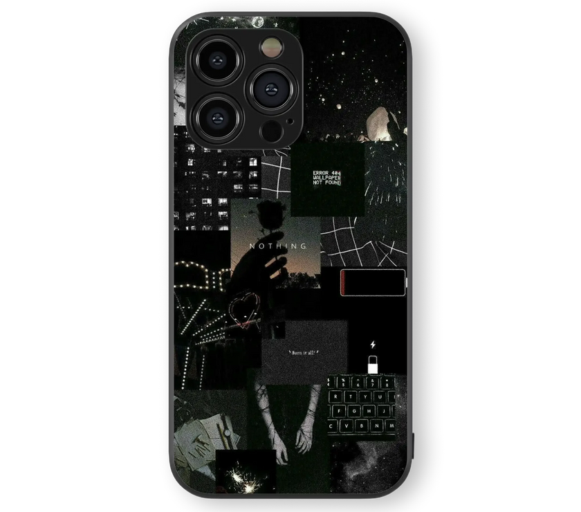 Dark Aesthetic Collage | Urban Night Series | Premium Glass Back Case