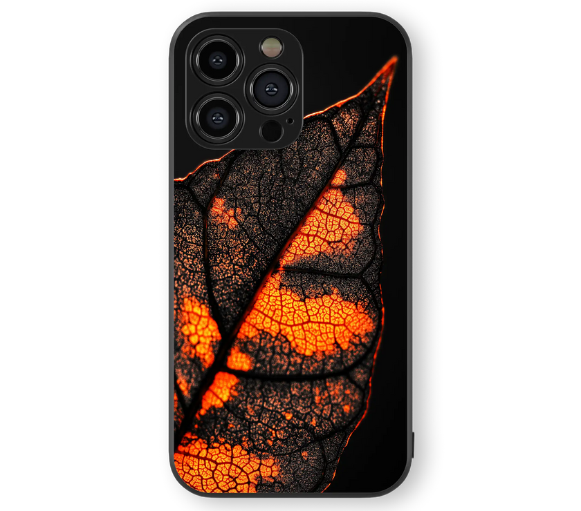 Moody Leaf Glow Premium Glass Mobile Cover