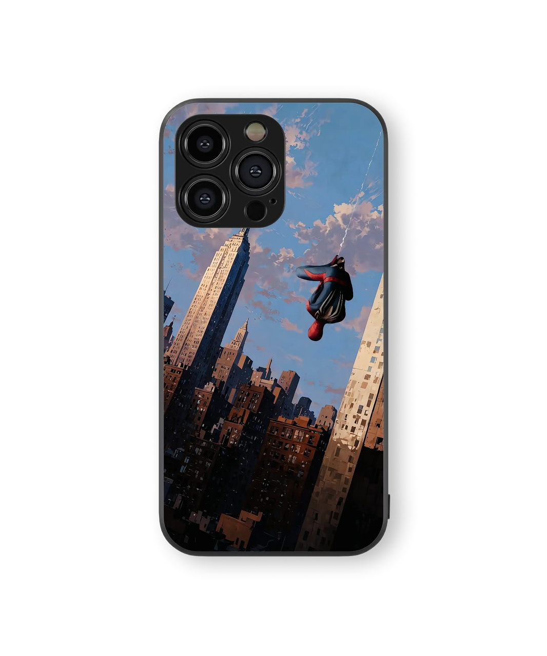 Superhero Skyline Adventure Premium Glass Mobile Cover