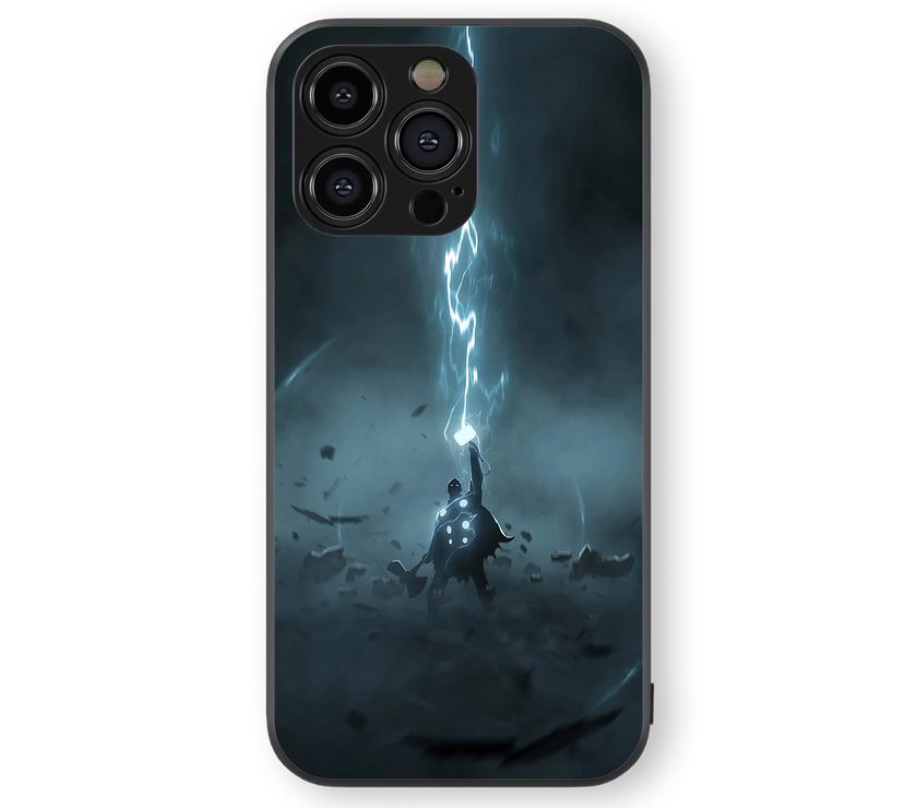 Moody Anime Thunderstorm Premium Glass Mobile Cover