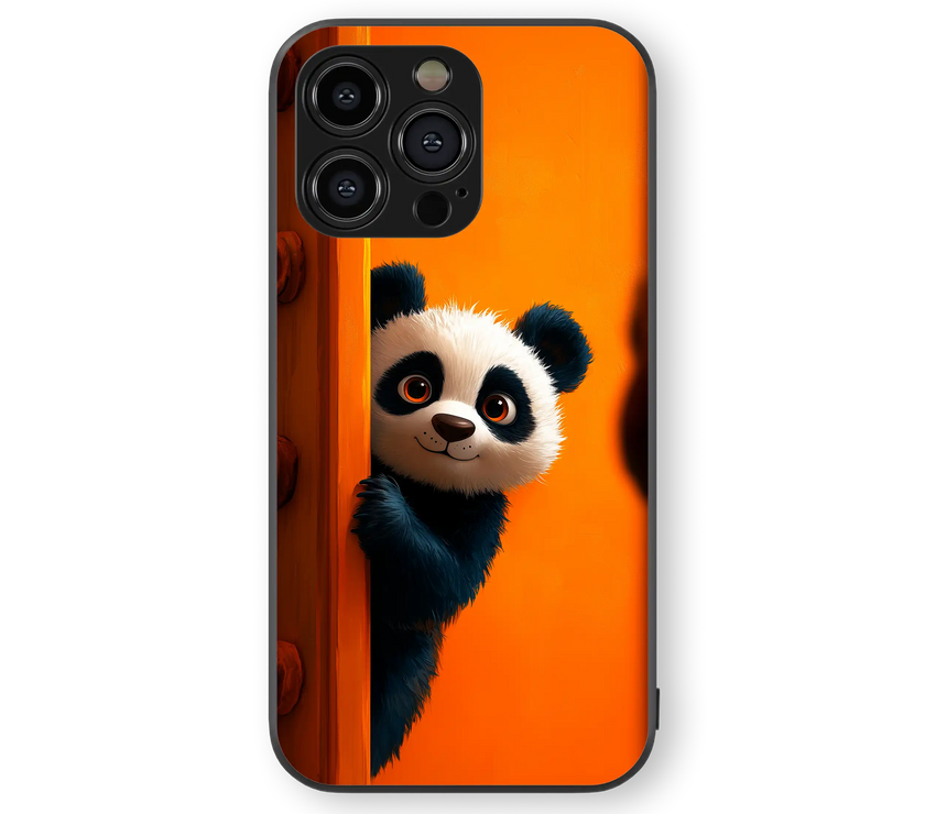 Peekaboo Panda Premium Glass Mobile Cover