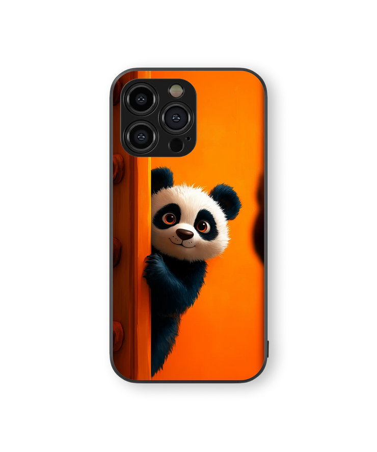 Peekaboo Panda Premium Glass Mobile Cover