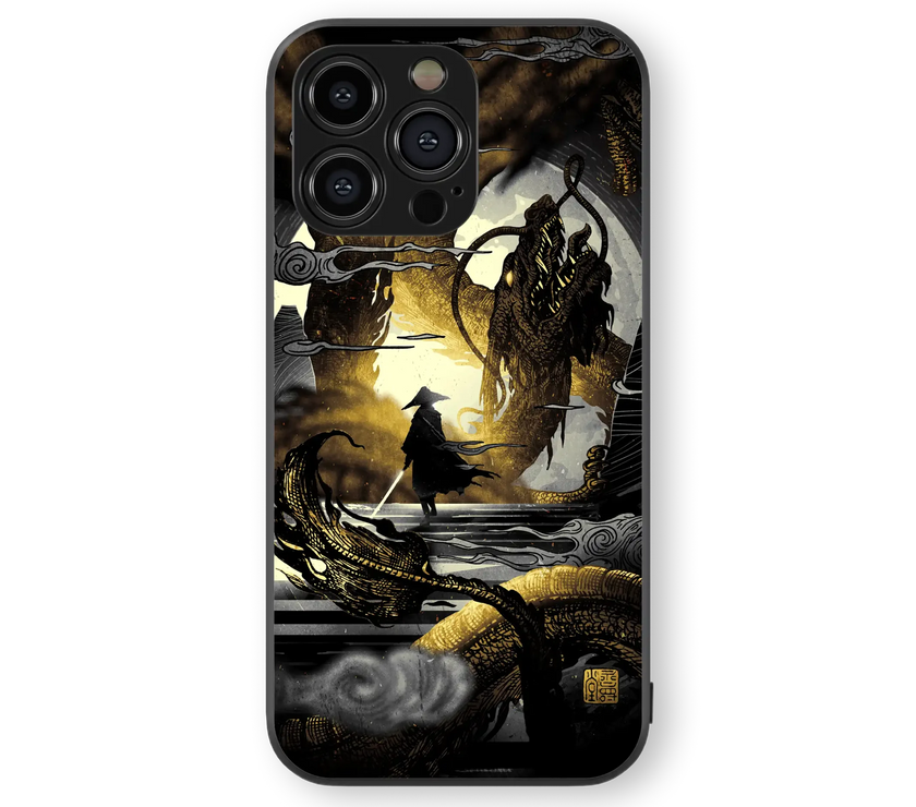 Mythical Dragon and Samurai | Legends Series | Premium Glass Back Case