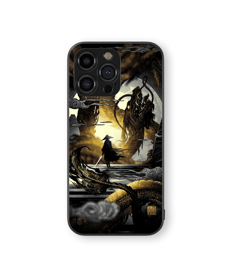 Mythical Dragon and Samurai | Legends Series | Premium Glass Back Case