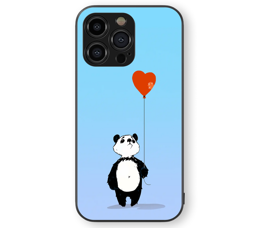 Panda Love Premium Glass Mobile Cover