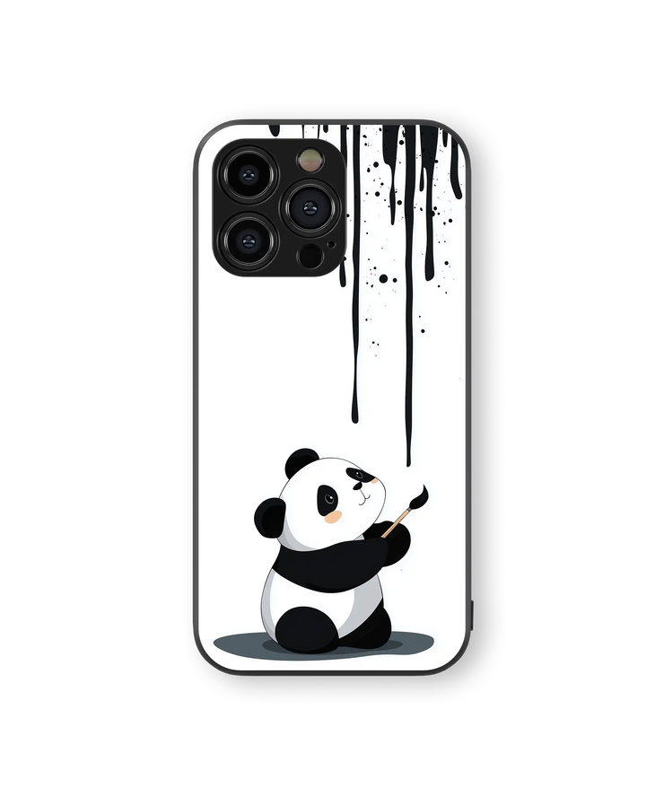 Cute Panda Art Premium Glass Mobile Cover