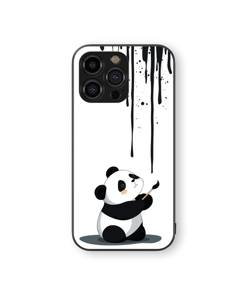 Cute Panda Art Premium Glass Mobile Cover