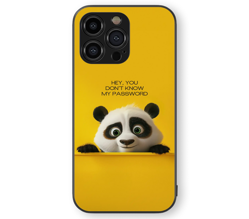 Cute Panda Premium Glass Mobile Cover