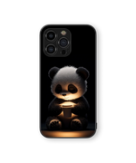 Cute Panda Glow Premium Glass Mobile Cover