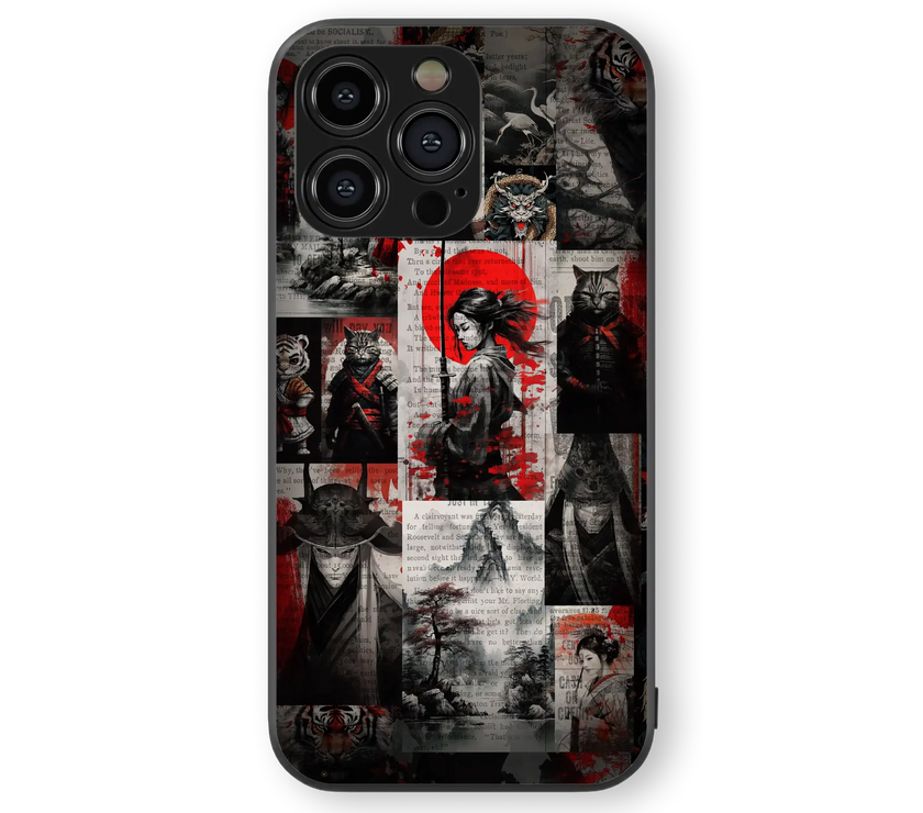 Samurai Spirit | Noir Washi Series | Premium Glass Back Case