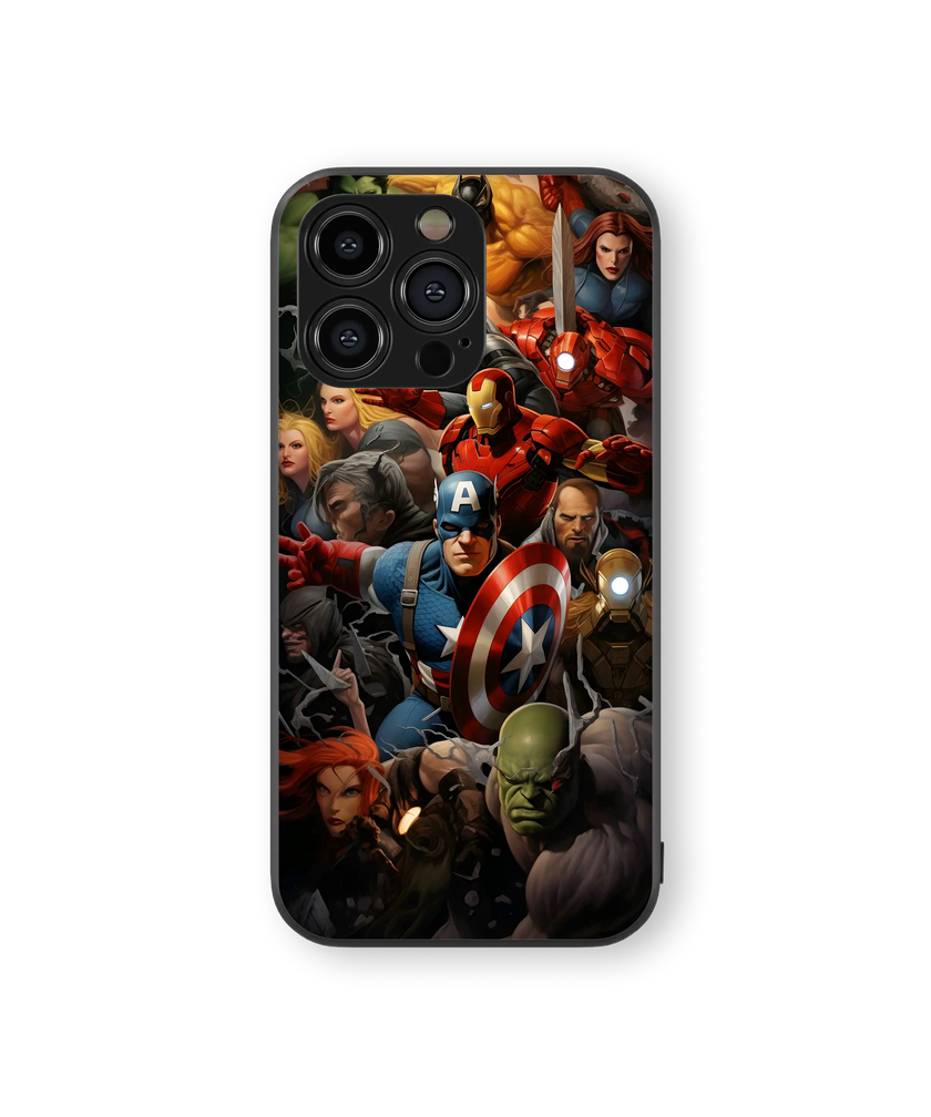 Epic Superhero Squad Premium Glass Mobile Cover
