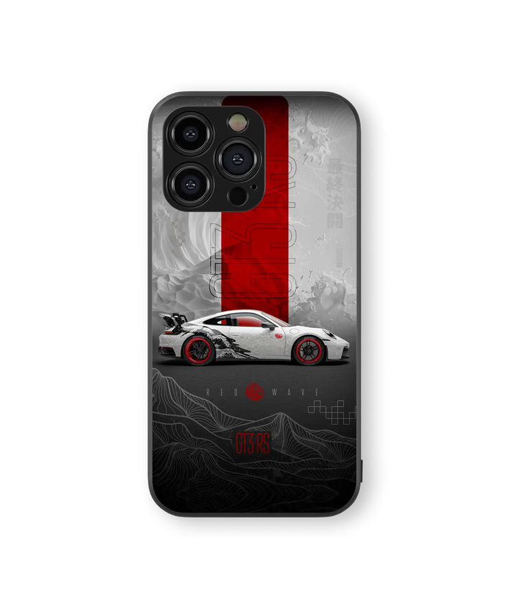 High-Speed Porsche | Red Wave Series | Premium Glass Back Case
