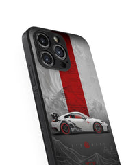 High-Speed Porsche | Red Wave Series | Premium Glass Back Case